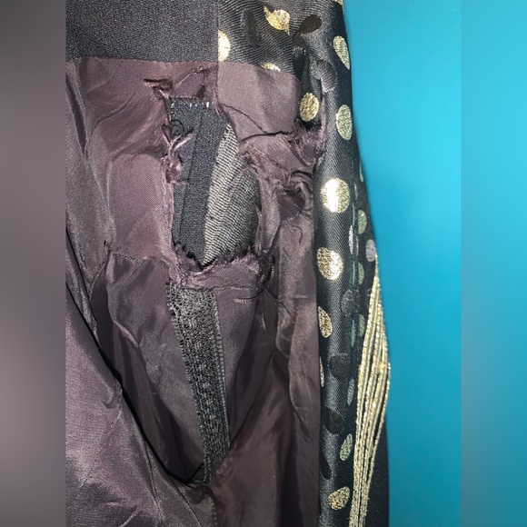 VINTAGE BLACK/GOLD POLKA DOT BLAZER JACKET - Picture 10 of 10